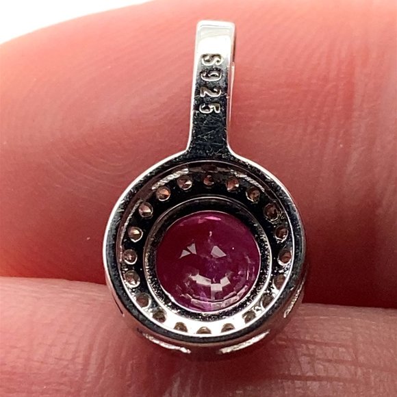 Jegdalek Ruby 1.15ct White Gold Finish Solid 925 Sterling Silver Pendant - Picture 4 of 9